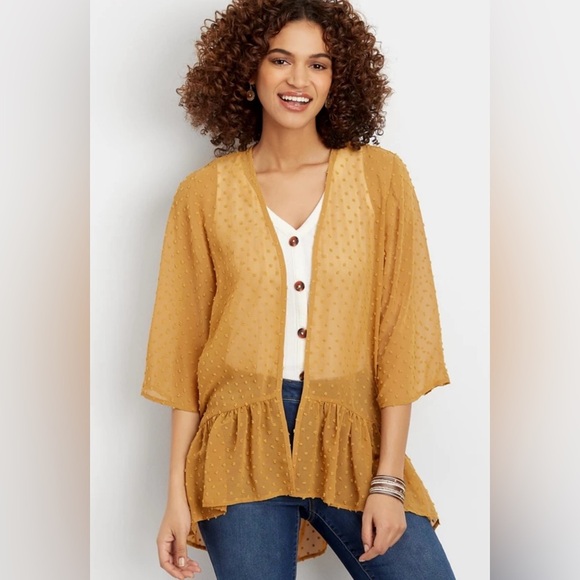 Maurices Golden Sheer Kimono Cardigan - Picture 1 of 6